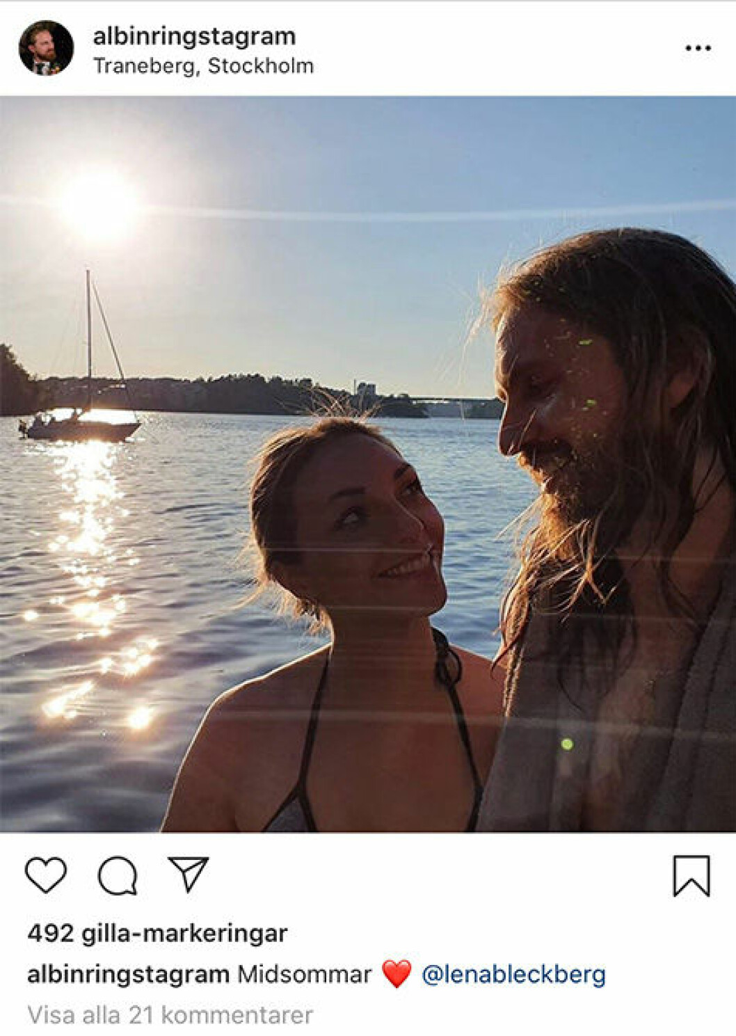 Albin med den “mystiska” kvinnan. Albin i Gift vid första ögonkastet