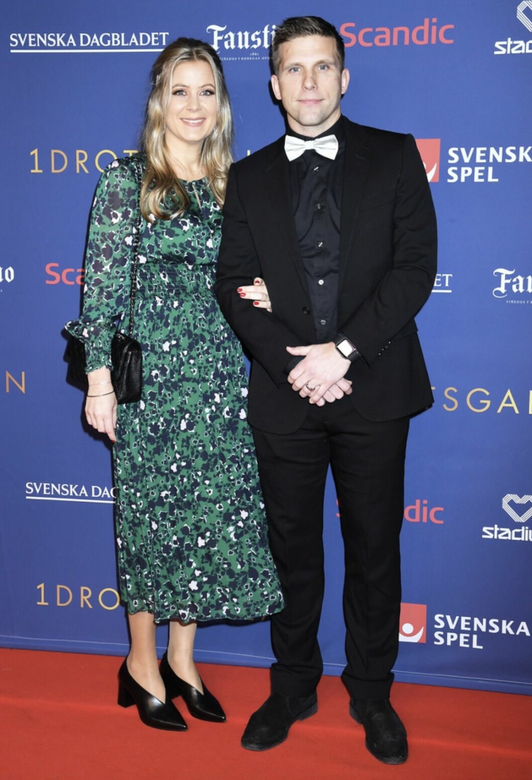 Anders tillsammans med frun Emma. FOTO: Karin Törnblom/TT Anders Svensson och frun Emma på Idrottsgalan