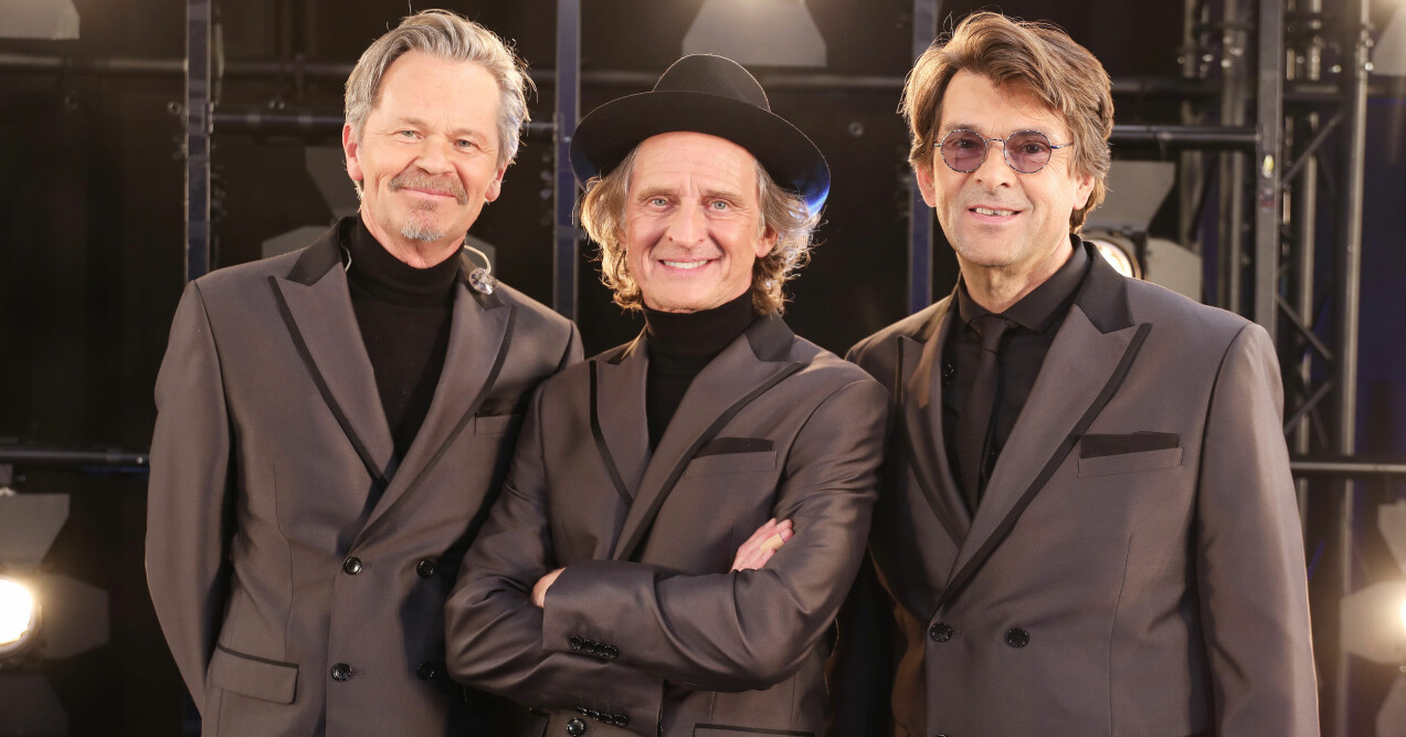 Niklas Strömstedt med sin pop-grupp GES. Anders Glenmark, Thomas "Orup" Eriksson och Niklas Strömstedt
