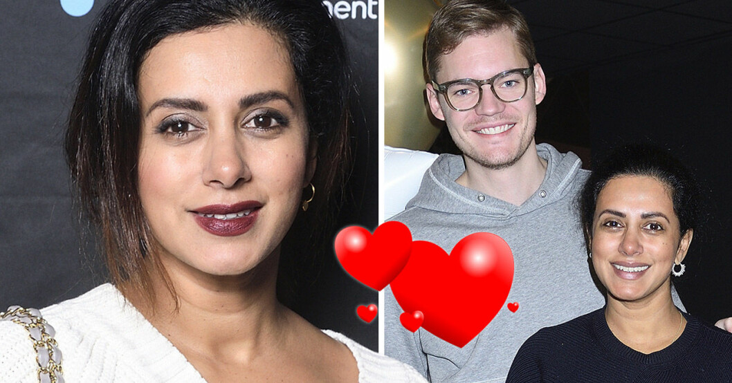 Anitha Clemence med sambon Joel Åhlén-Nyström.