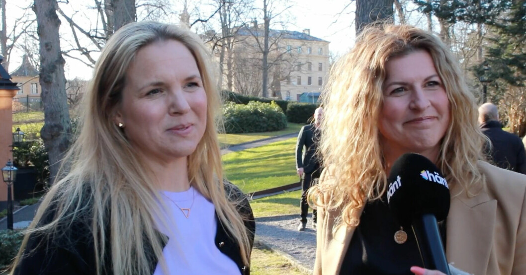 Anja Pärson och Filippa Rådin på Mikael Bindefeldts release-fest.