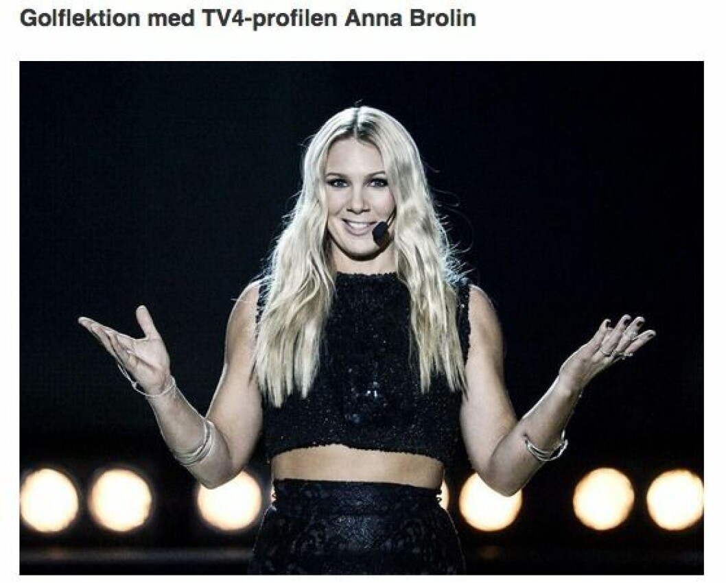 Anna Brolin säljer en golflektion till förmån för #geborttillsport. Via: <a href="http://www.tradera.com/item/280404/242215272/golflektion-med-tv4-profilen-anna-brolin">Tradera</a> anna-brolin-geborttillsport