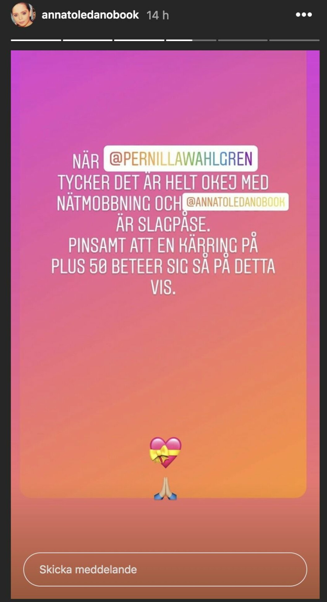 FOTO: Instagram Anna Book slår tillbaka mot nätmobbing