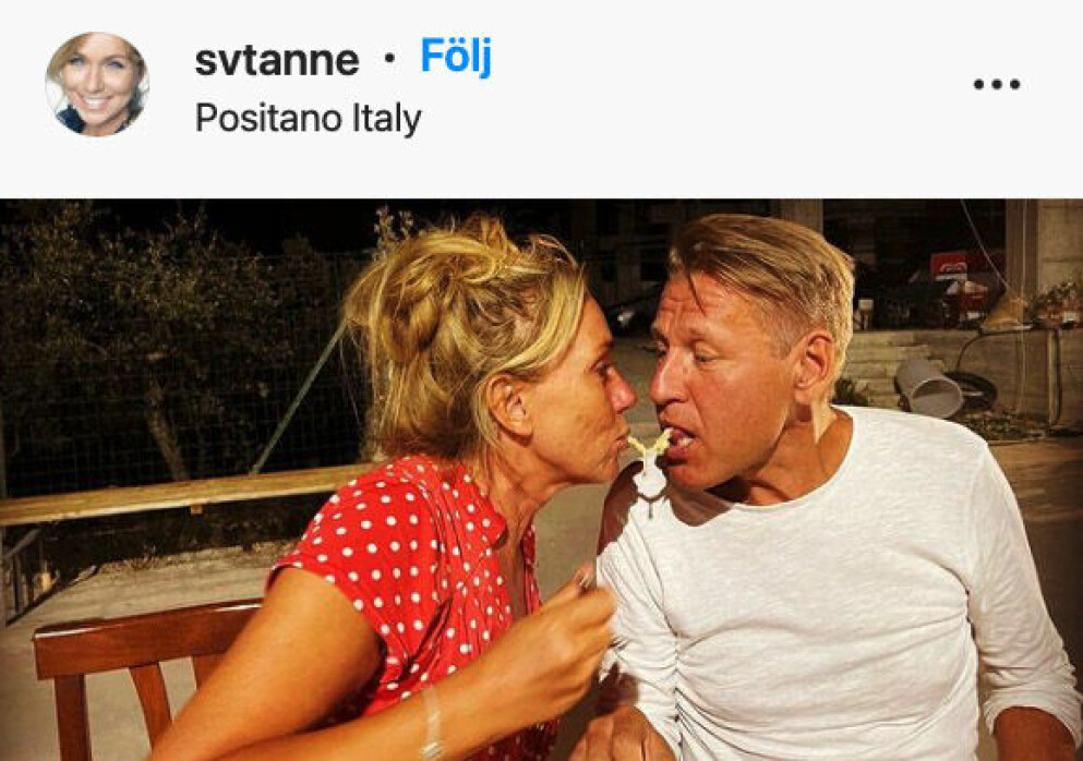 Anne med maken Allan Lindfors, som hon gifte sig med 2019.