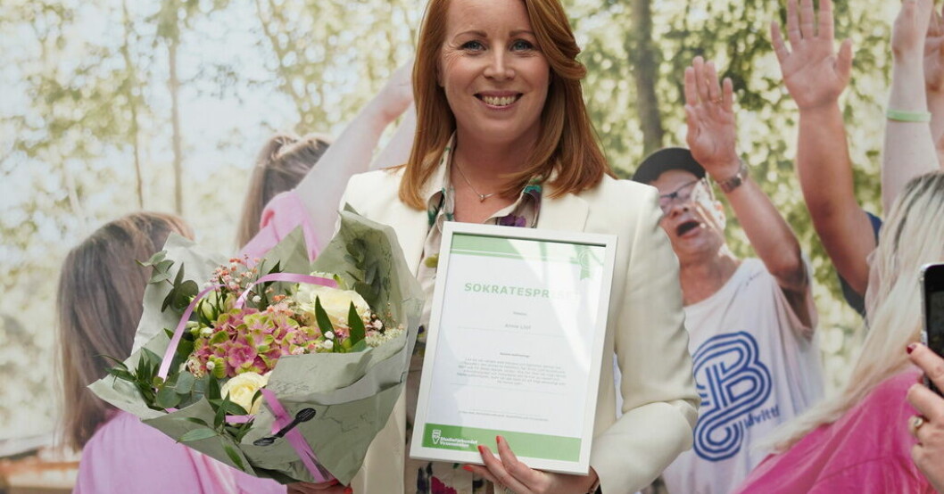 Annie Lööf tilldelas Sokratespriset. Annie Lööf tilldelas Sokratespriset 2023