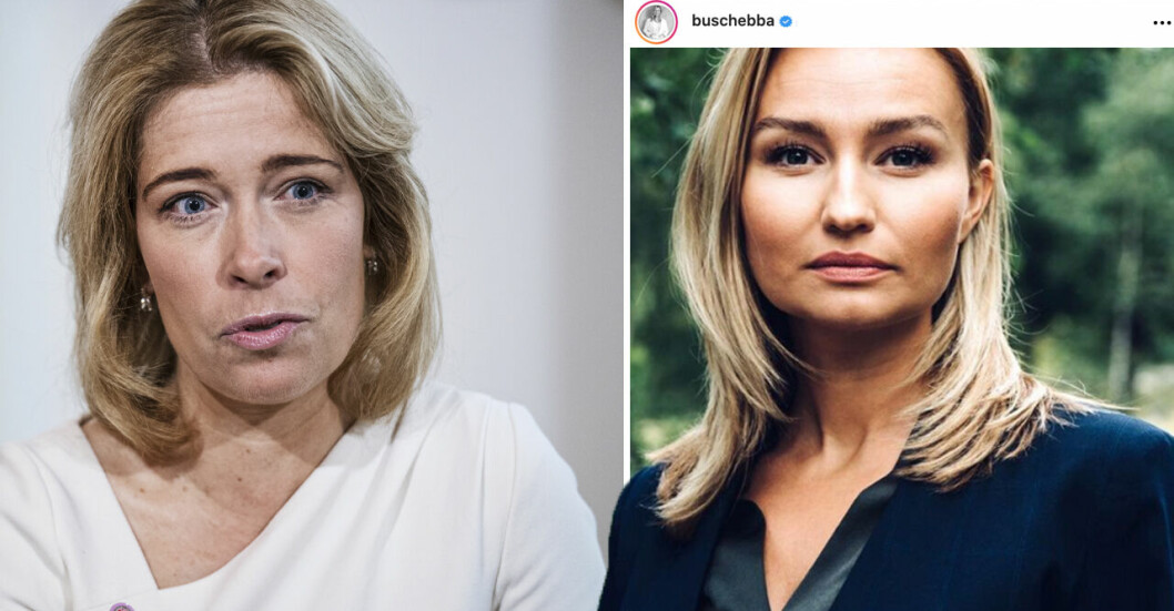 Regeringens Annika Strandhäll, Kristdemokraternas partiledare Ebba Busch på bild.
