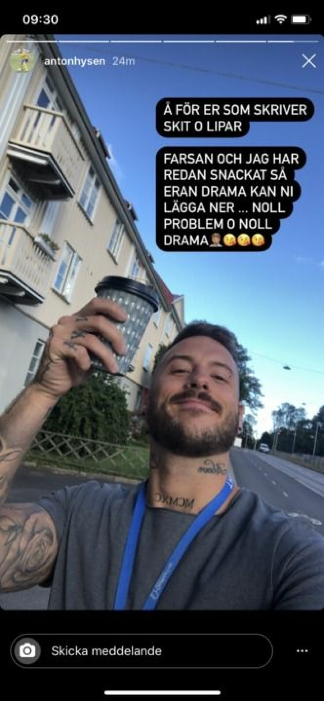 FOTO: Instagram Anton Hyséns Instastory