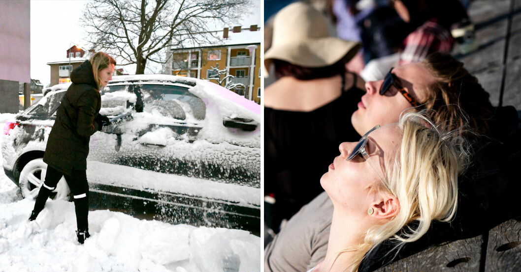 Nu försvinner värmen och ersätts av regn, rusk – och snö.