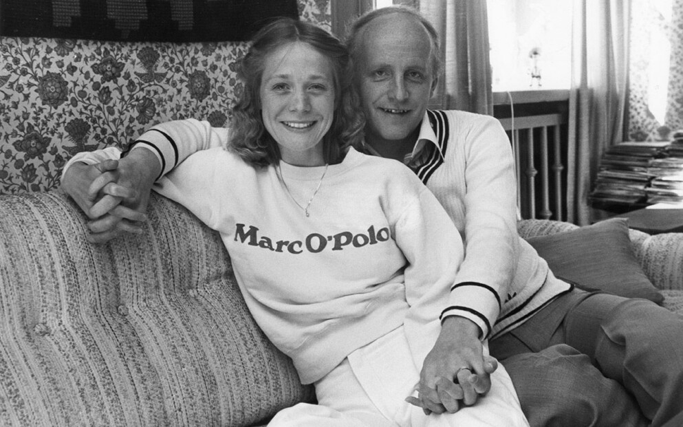 Hemma hos Arne Hegerfors 1980. Kerstin hette då Johansson i efternamn. Tre år senare gifte de sig.
