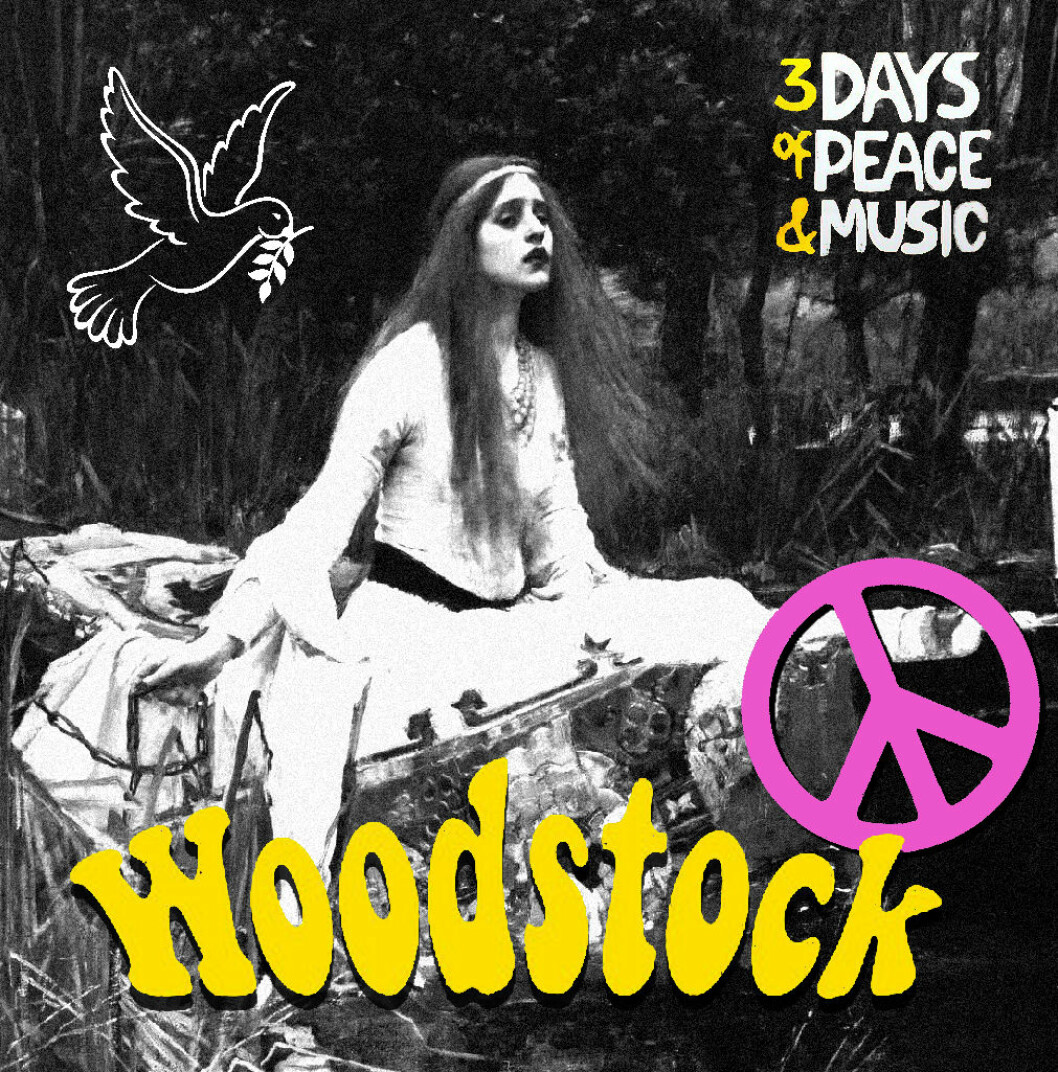 Bilden är ett montage. Art hippie