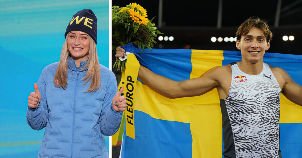 Ebba Årsjö och Armand Duplantis.