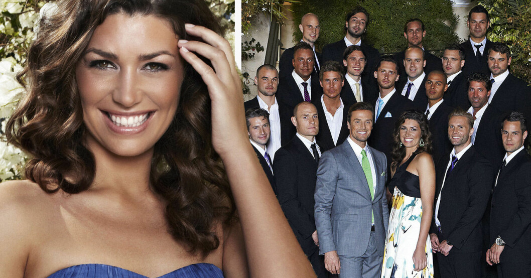 Frida Danielsson och killarna i Bachelorette Sverige 2011.