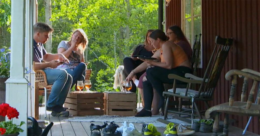 ”Backis” med brevskrivarna som fick följa med hem till honom.