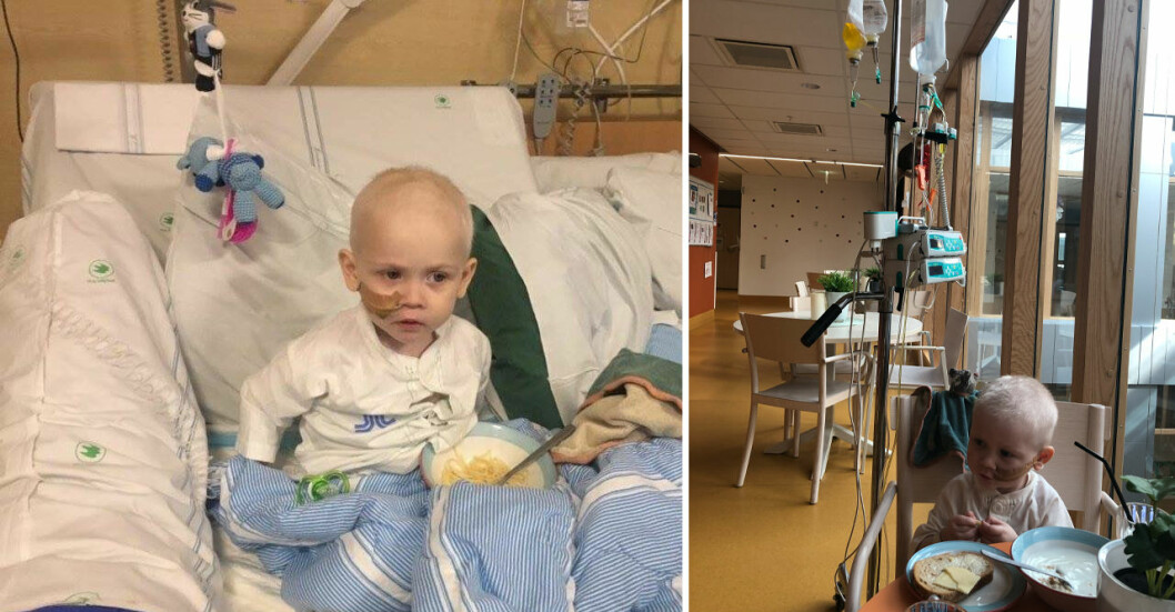 Basti fick sin första cellgiftsbehandling den första november 2017. Basti var ett år och tio månader när han fick sin cancerdiagnos.