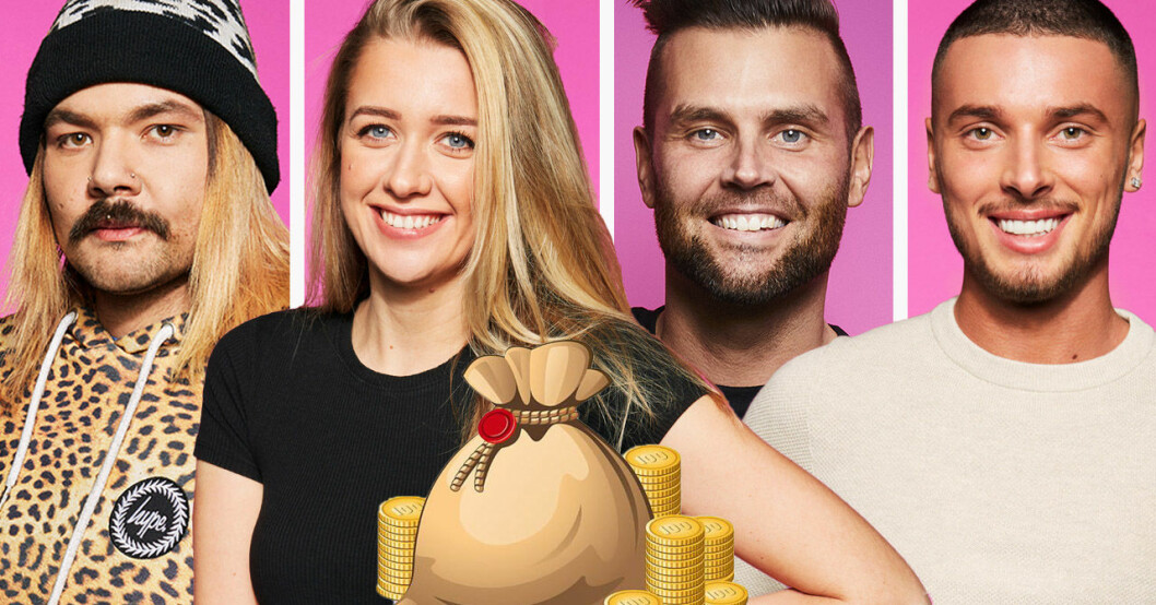 Sami Jacobsson, Jasmine Armstrong, Lennie Hansson och Mergim Feka i Big Brother 2020.