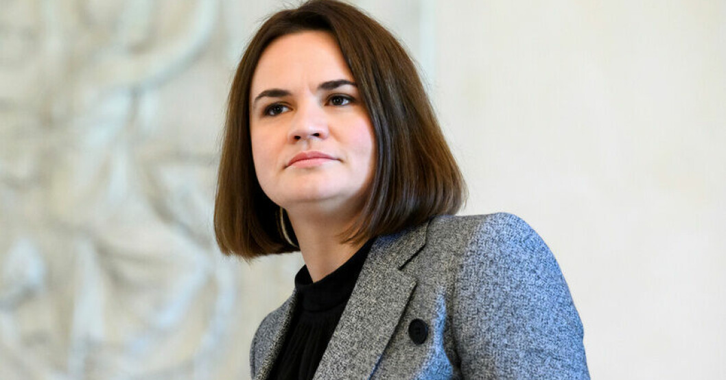 Belarus oppositionsledare Svetlana Tichanovskaja döms till fängelse i hemlandet. Arkivbild. Belarus oppositionsledare döms i sin frånvaro
