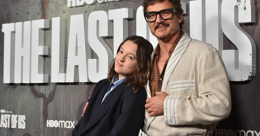 Bella Ramsey och Pedro Pascal från "The last of us" tidigare i våras. Arkivbild. Strejkdrabbat MTV delade ut priser