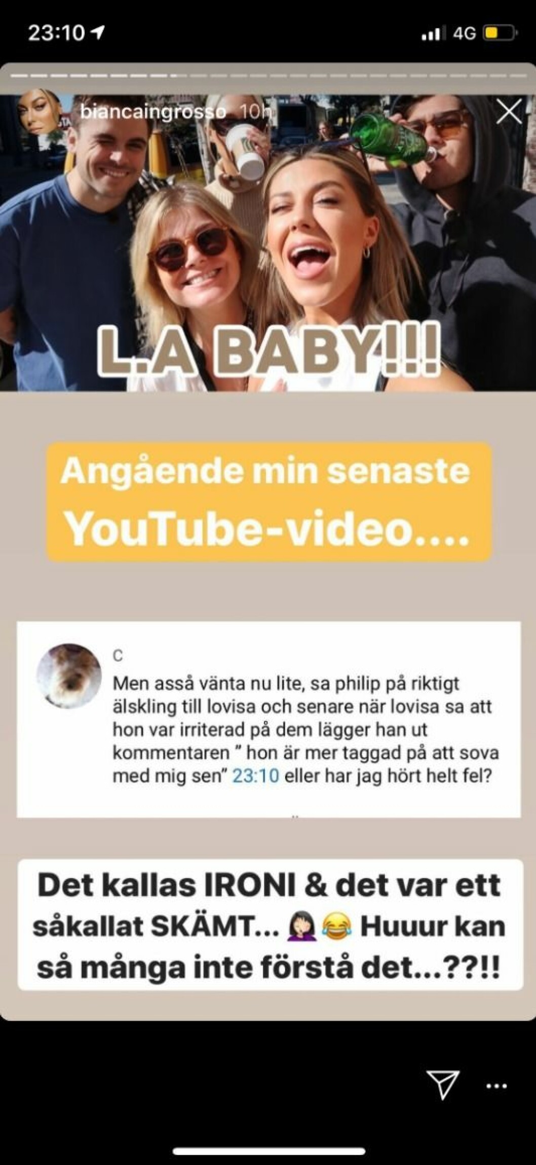 FOTO: Instagram Bianca Ingrosso ryter ifrån