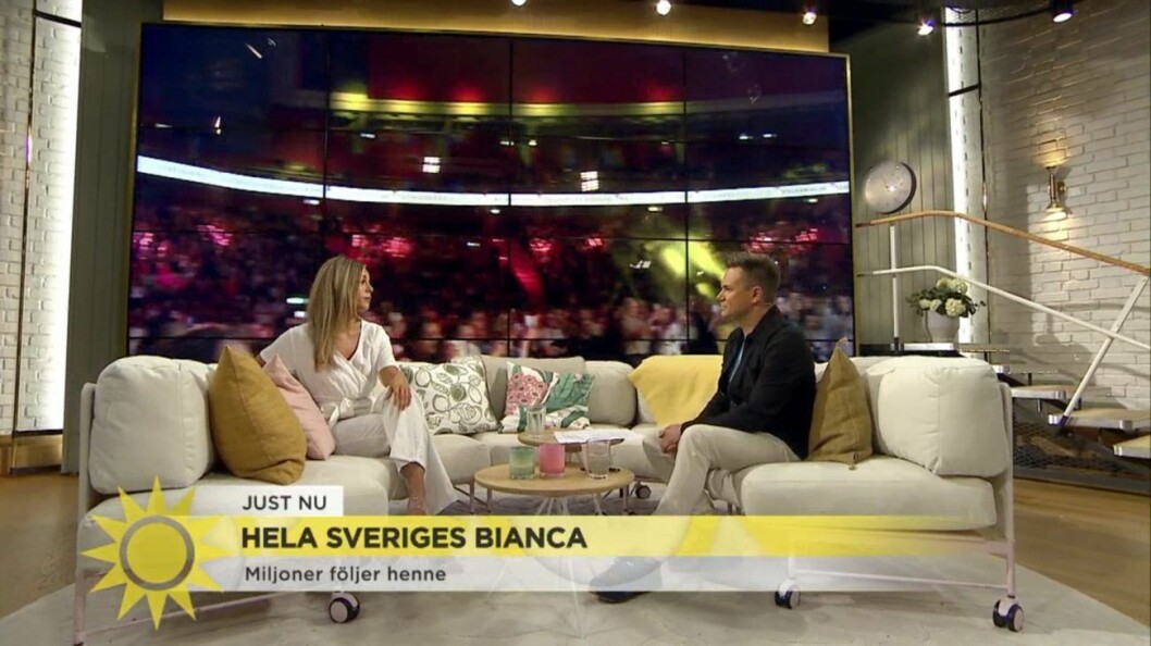 Under helgens Nyhetsmorgon berättade Bianca Ingrosso om sin live-podd i Globen, rollen som influencer och att vara öppen mot sina fans. Under helgens Nyhetsmorgon på TV4 berättade Bianca Ingrosso om sin live-podd i Globen, rollen som influencer och att vara öppen mot sina fans.