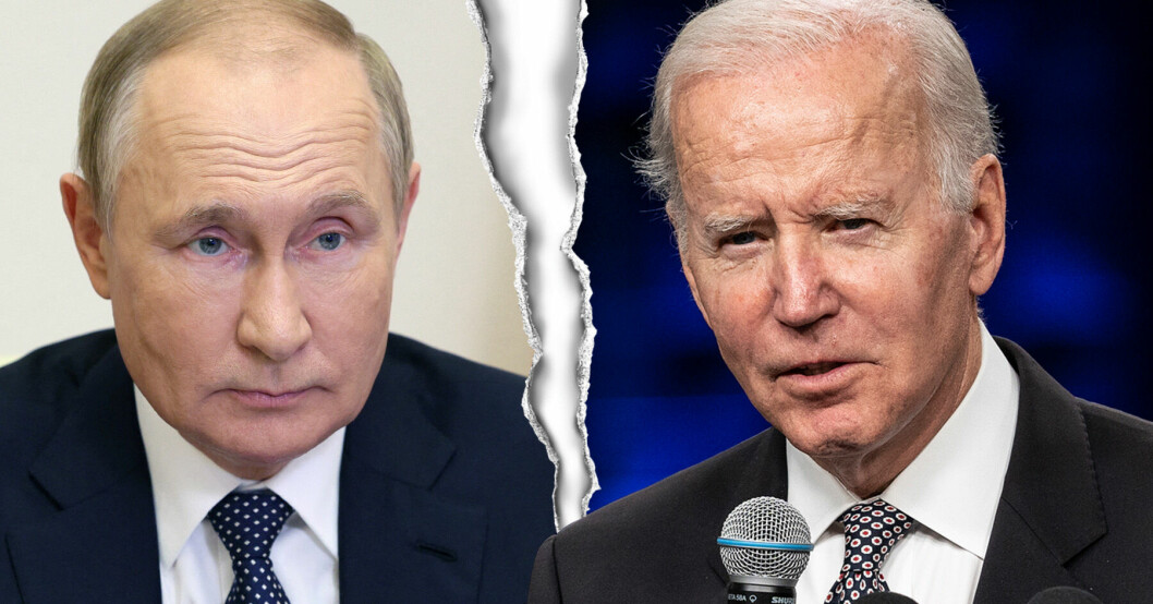 Vladimir Putin och Joe Biden.