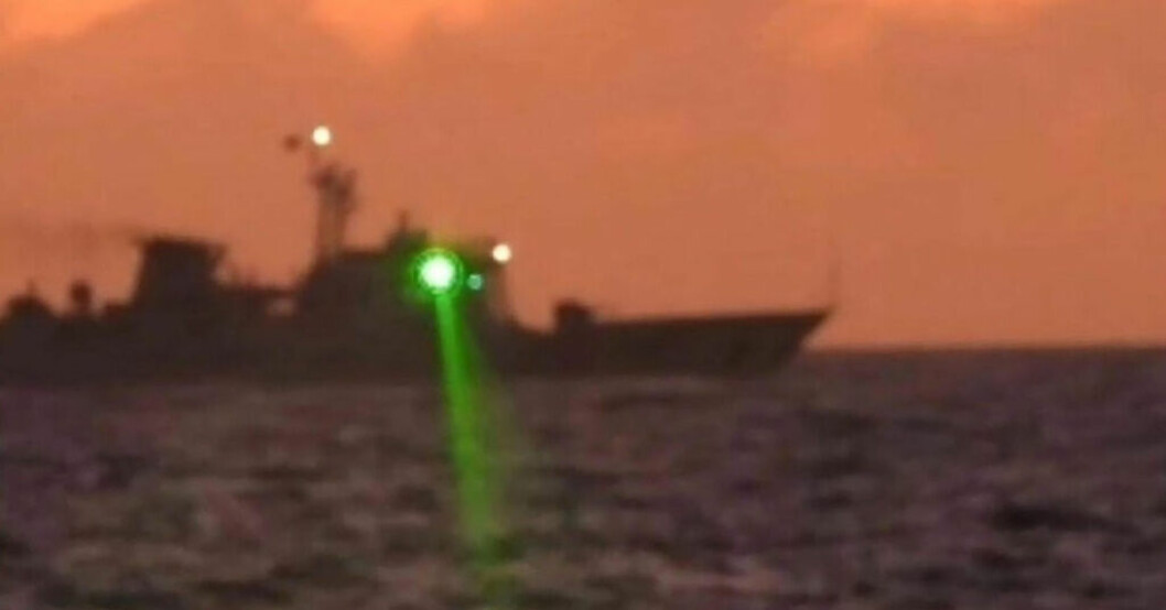 Bild från den 6 februari från den filippinska kustbevakningen. Filippinerna: Kina använde militär laser