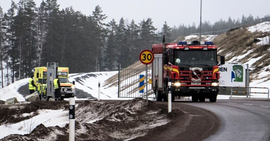 Bild från när det brann i Garpenbergsgruvan 2015. Brand i gruva – 20-tal evakuerades