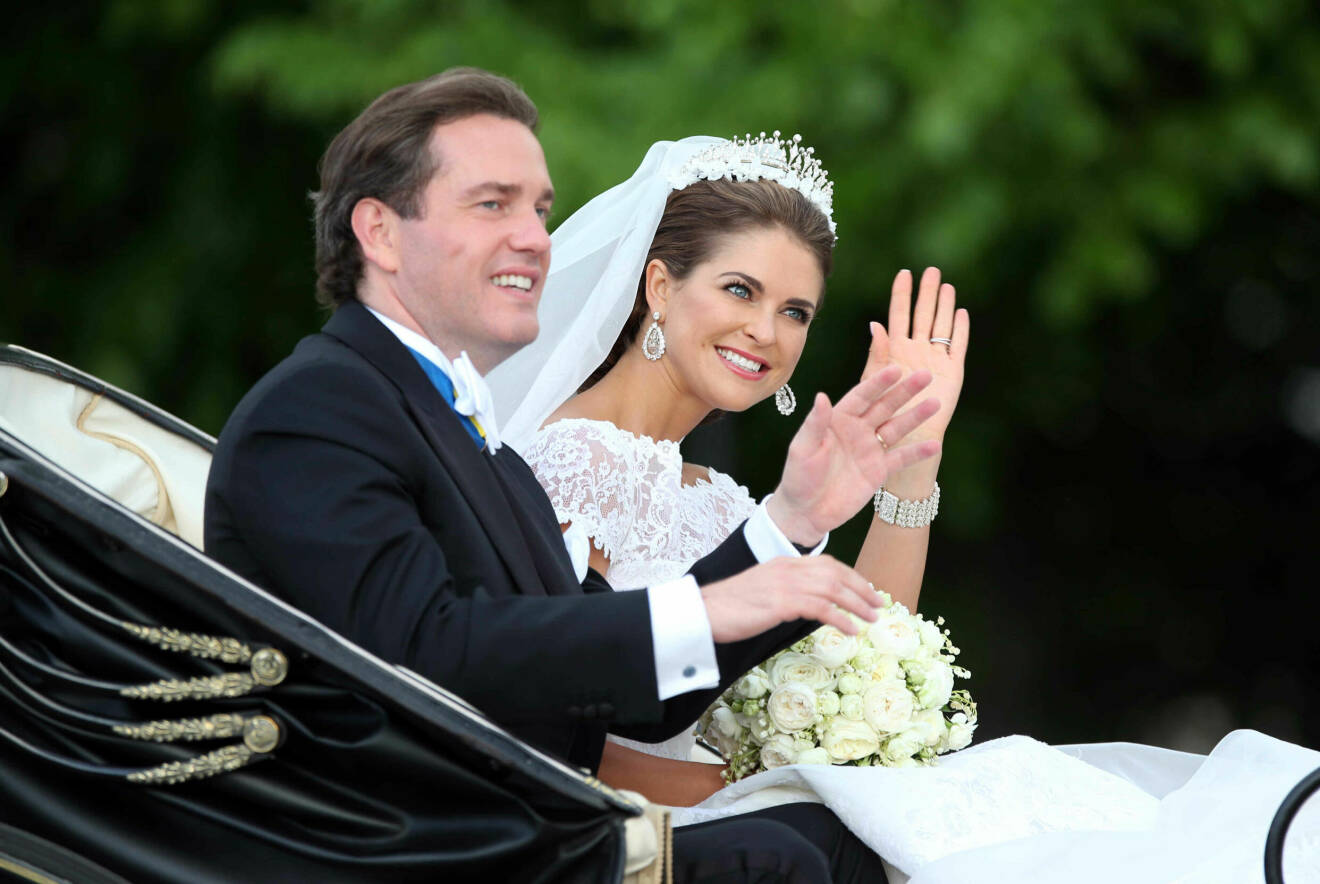 Bild från prinsessan Madeleines och brittisk-amerikanske finansmannen Chris O'Neills bröllop i Sverige den 8 juni år 2013.
