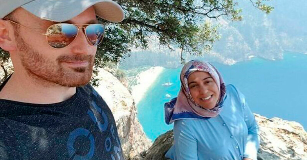 Sista bilden som togs innan Hakan Aysal mördar sin hustru Semra. Hakan Aysal