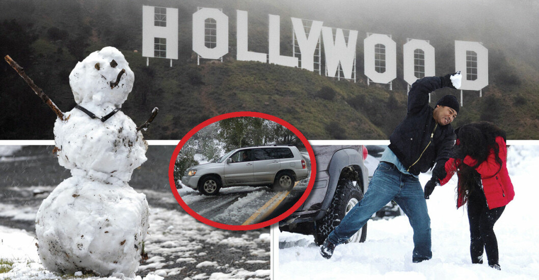 BILDEXTRA: Los Angeles i snöstorm – inte hänt på över 30 år
