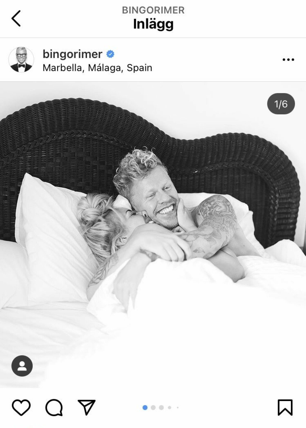 Bingo Rimérs Instagraminlägg