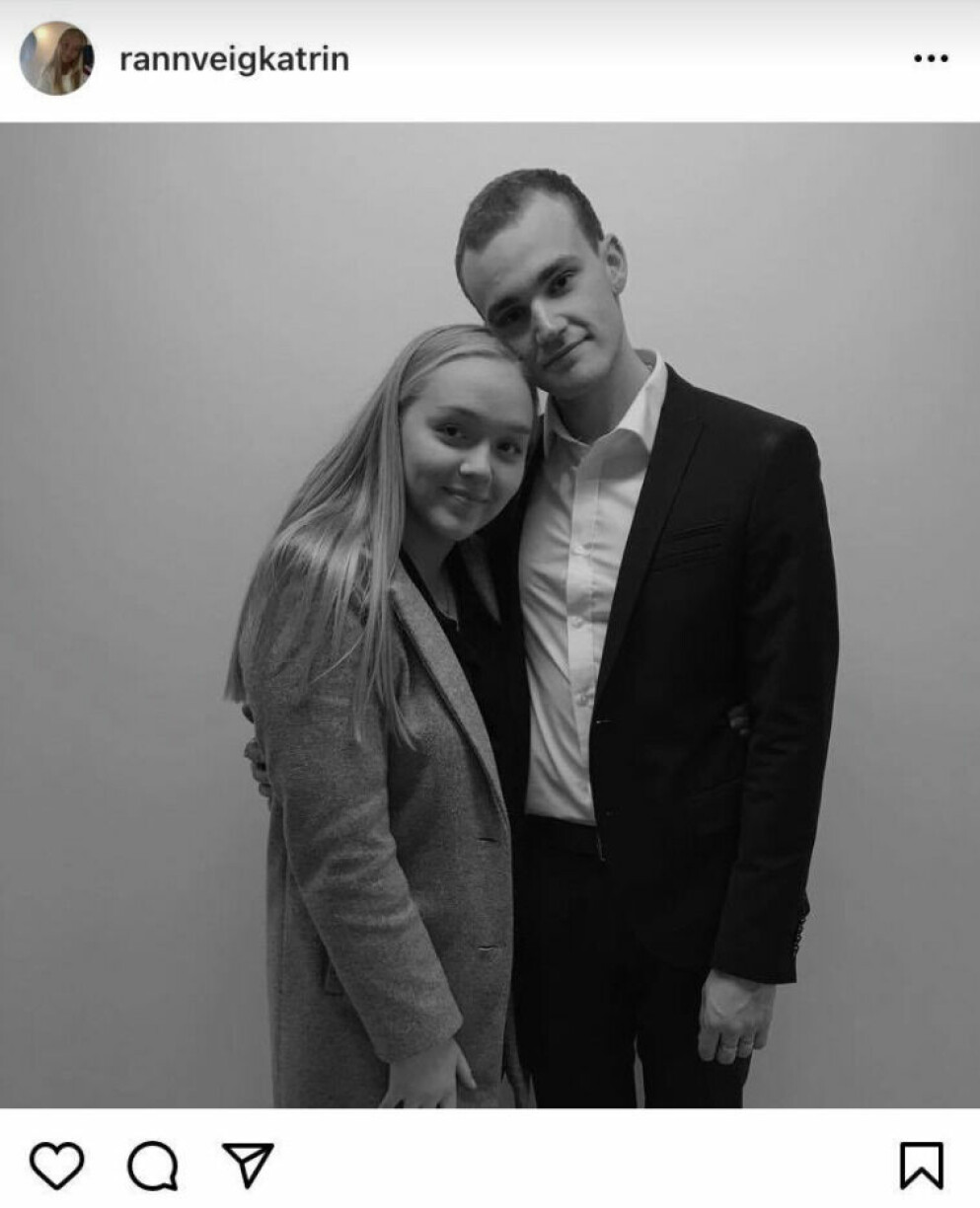 Rannveig Katrín och Idol-Birkir Blær kramas. Rannveig Katrín Arnarsdóttir och Idol-Birkir Blær