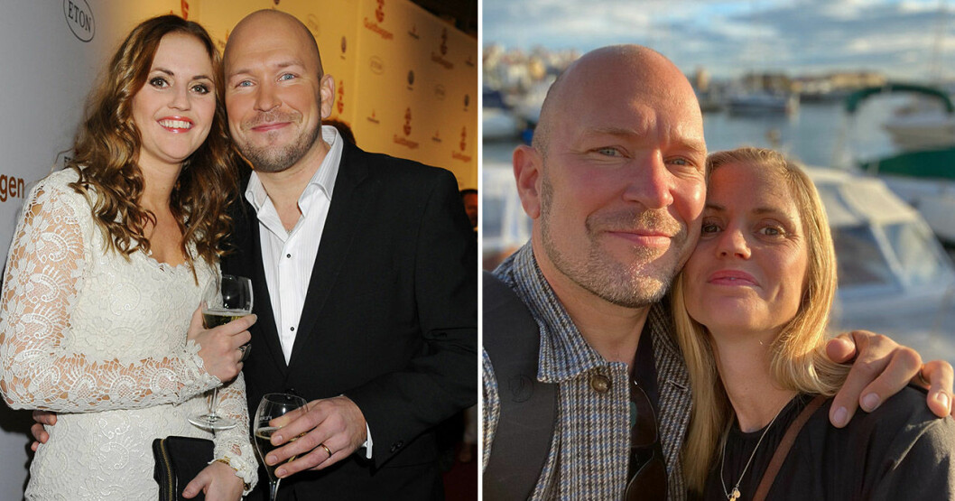 Björn med frun Erica 2013 och 2020. Björn Ling med frun Erica.