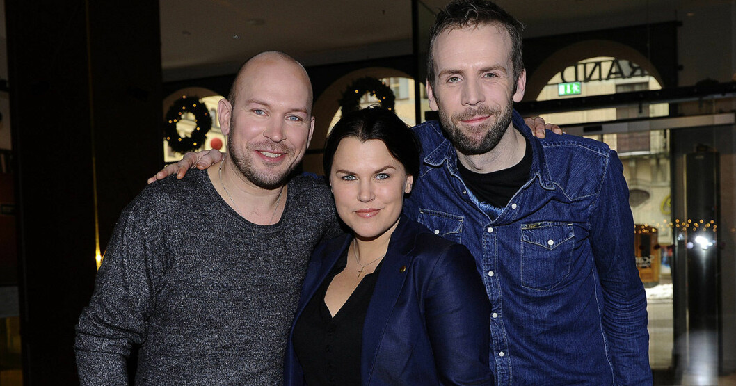 Björn Starrin med skådiskollegorna Mia Skäringer och Johan Östling 2012. Björn Starrin, Mia Skäringer och Johan Östling