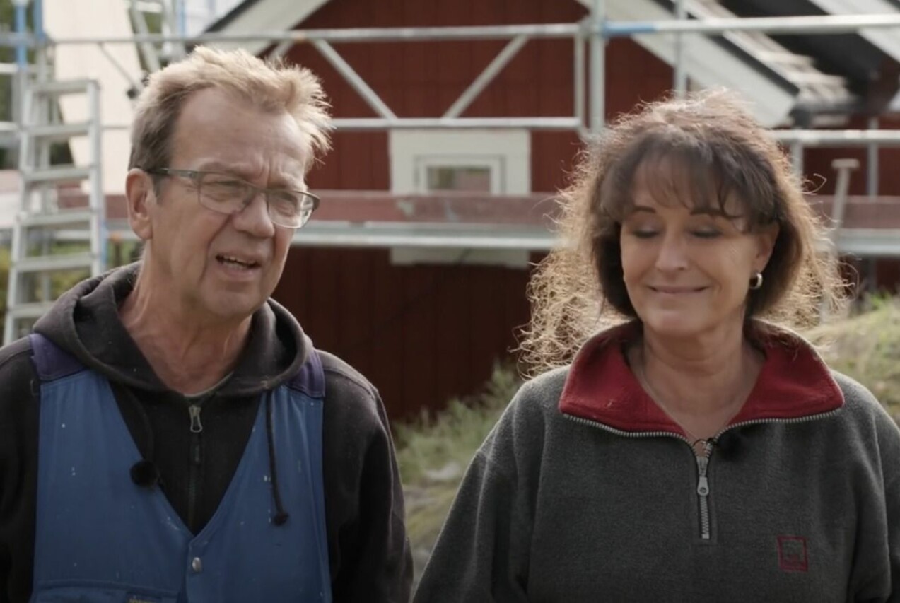 Björn Skifs och Pernilla Skifs i tv-programmet <span class=" italic" data-lab-italic_desktop="italic">Anders knackar på</span>. Björn Skifs och Pernilla Skifs