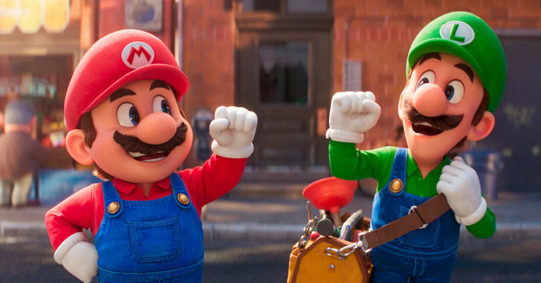 Bland rösterna i "Super Mario" hörs Chris Pratt som Mario till vänster och Charlie Day som Luigi till höger. Super Mario fortsätter succétåget