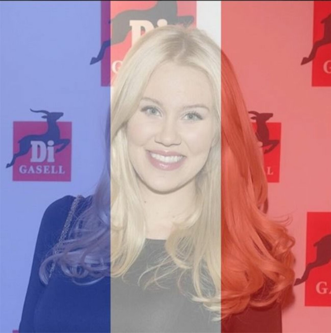 Isabella “Blondinbella” Löwengrip är en av alla de som bytt profilbild. Foto: <a href="https://www.facebook.com/isabella.lowengrip?fref=ts" target="_blank">Facebook</a> blondinbella-flagga