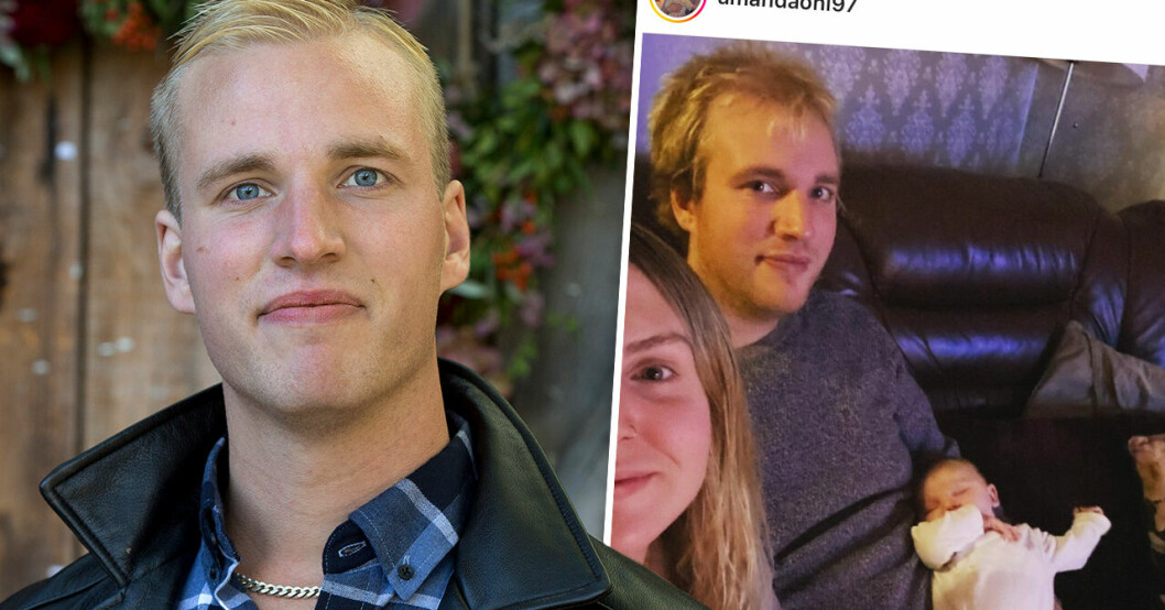 Bonde söker fru-Simon Ohlsson och flickvännen väntar sitt andra barn