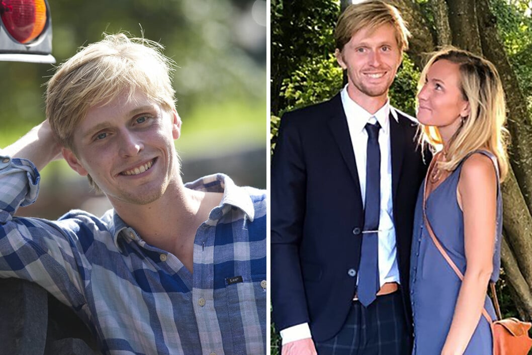 Fredrik Holm 2011 och Therese Hall 2019. Fredrik Holm i Bonde söker fru 2011. Nu är han ihop med Therese Hall.