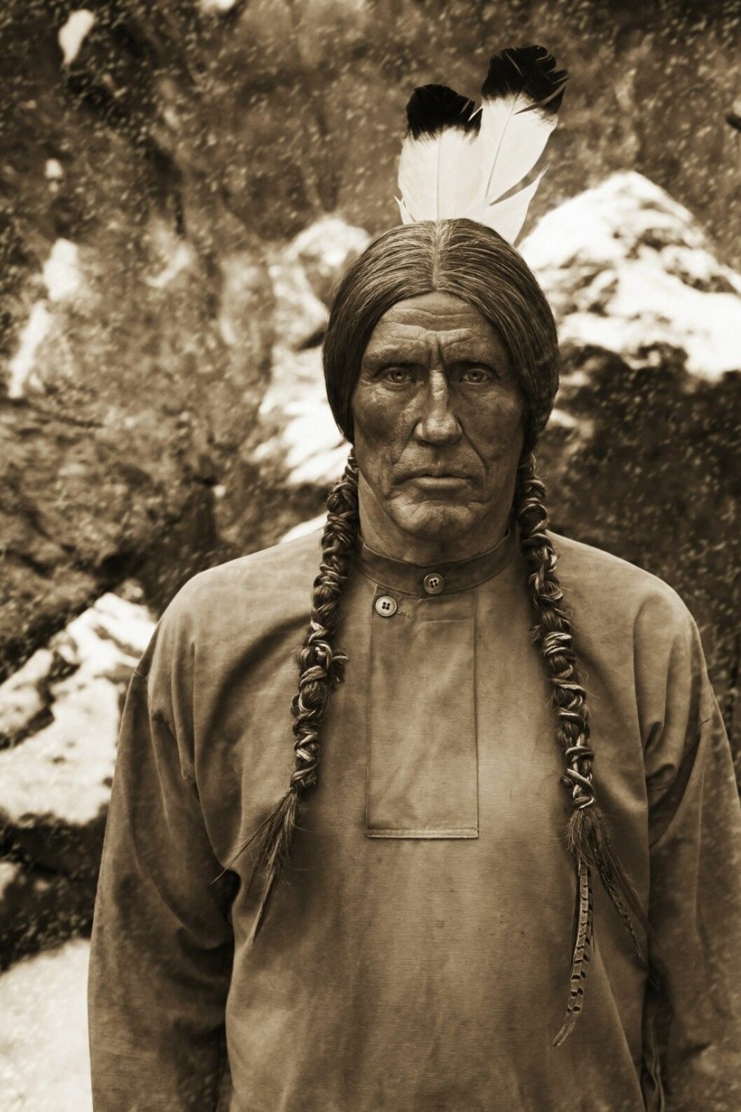 Börje Salming som indianhövdingen Sitting Bull. Foto: Caroline Roosmark Börje Salming som indianhövdingen Sitting Bull. Foto: Caroline Roosmark