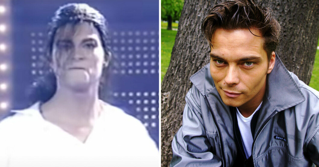 Staffan ”Bosson” Olsson som Michael Jackson 1994. Staffan ”Bosson” Olsson i Sikta mot stjärnorna 1994.