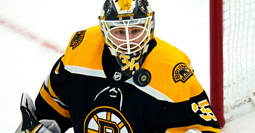 Boston med svenske succémålvakten Linus Ullmark ställs mot Florida i första slutspelsomgången och är storfavoriter, inte bara mot Florida utan i hela slutspelet. Arkivbild. Här är lagen som gör upp om Stanley Cup-bucklan