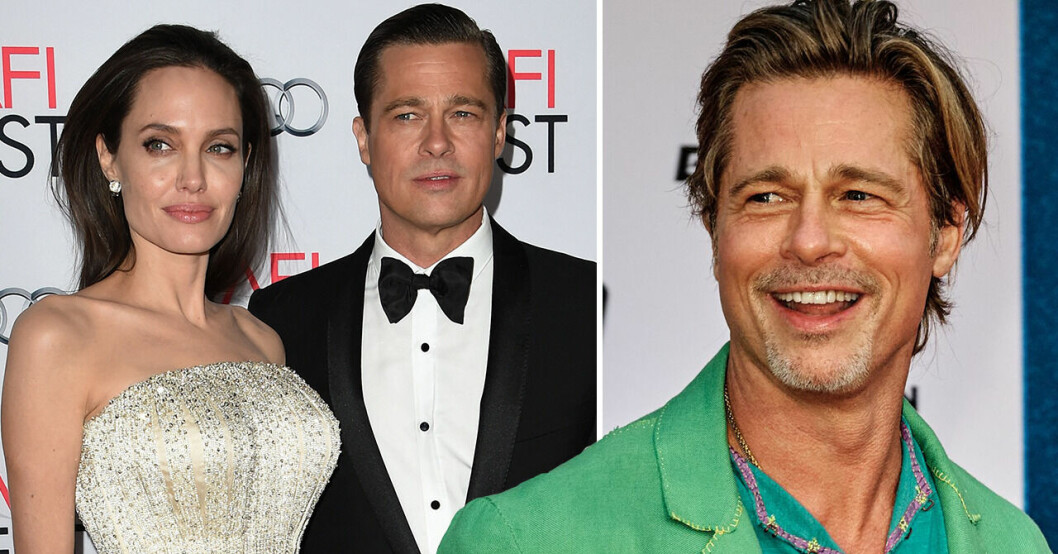 Skådespelaren Brad Pitt har en grön kavaj.