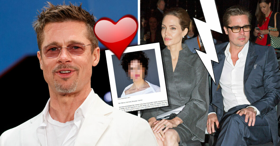 Brad Pitt med nya utpekade kärleken Neri Oxman, samt Brad Pitt med exfrun Angelina Jolie.