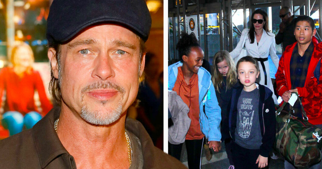 Brad Pitt och Angelina Jolie med barnen