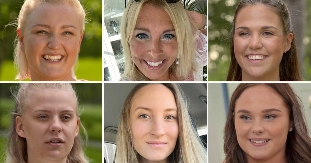 Josefin Bertelsen, Susanne Bostrand, Sanna Ahnstedt Svensson, Klara Bohrén, Madeleine Sundin och Wilma Karlsson i Bonde söker fru 2019.