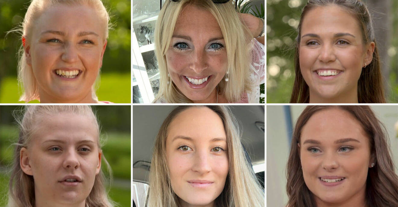 Josefin Bertelsen, Susanne Bostrand, Sanna Ahnstedt Svensson, Klara Bohrén, Madeleine Sundin och Wilma Karlsson i Bonde söker fru 2019.