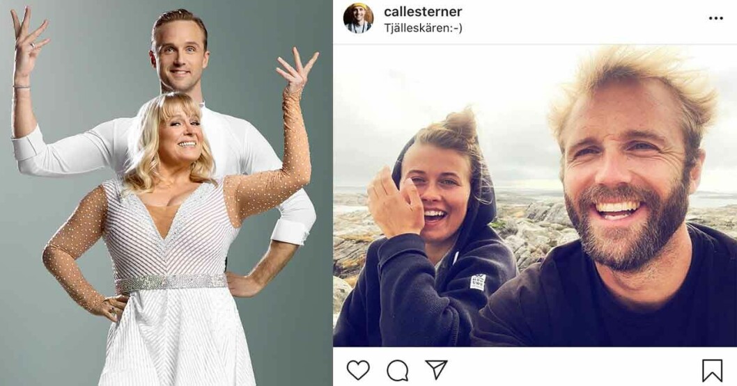 Calle Sterner dansar i år med Sussie Eriksson. På bilden till höger med flickvännen Johanna Bohm Hermansson. Calle Sterner dansar med Sussie Eriksson