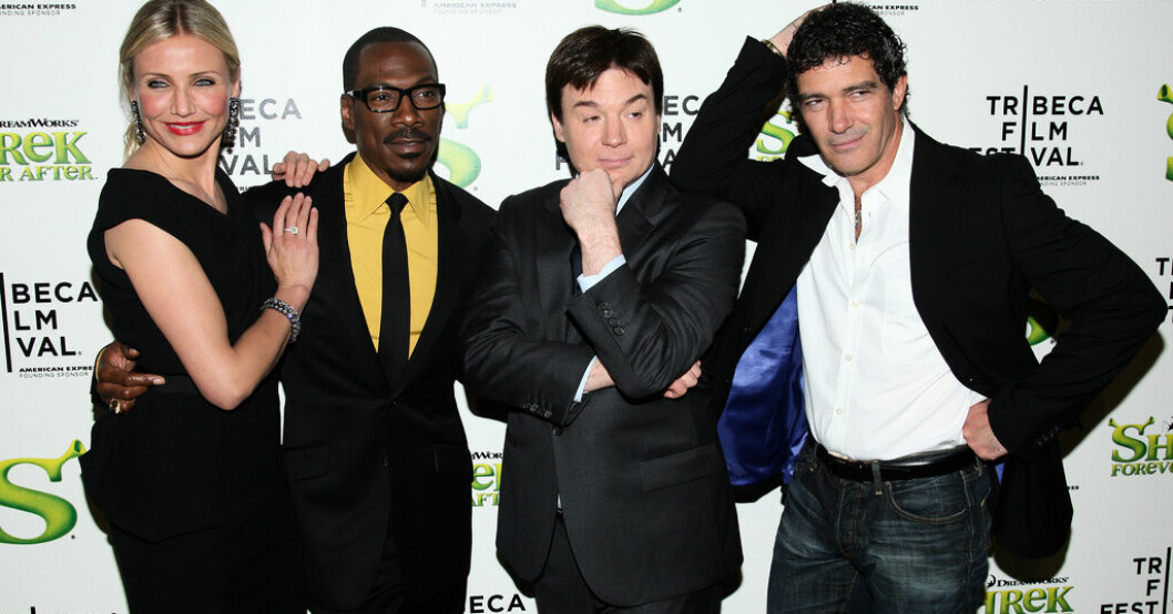 Cameron Diaz, Eddie Murphy, Mike Myers och Antonio Banderas under premiären av den senaste "Shrek"-filmen. Superproducenten vill se ny Shrek-film