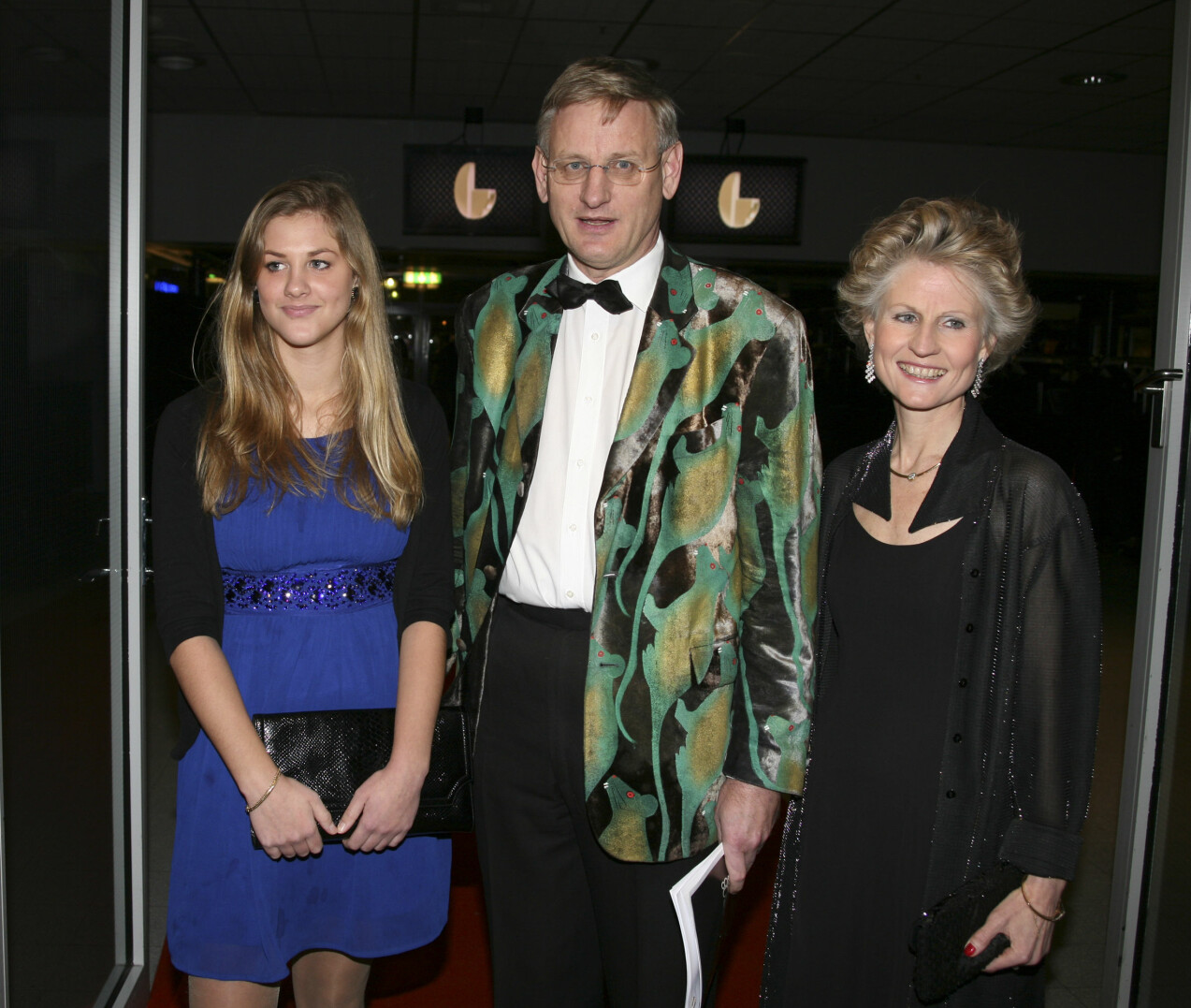 Carl Bildt med dotter Gunnel och fru Anna Maria.