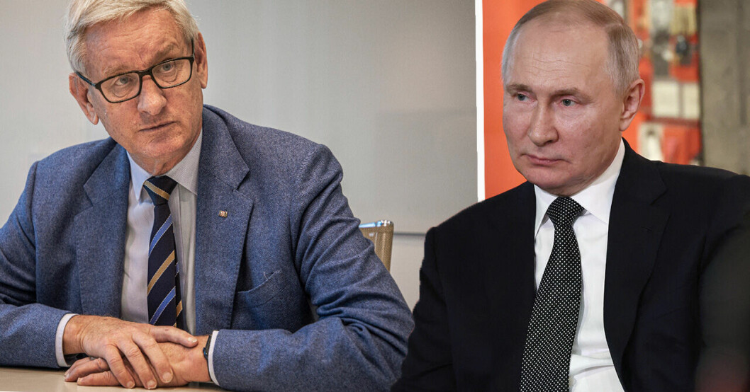 Carl Bildt och Vladimir Putin.